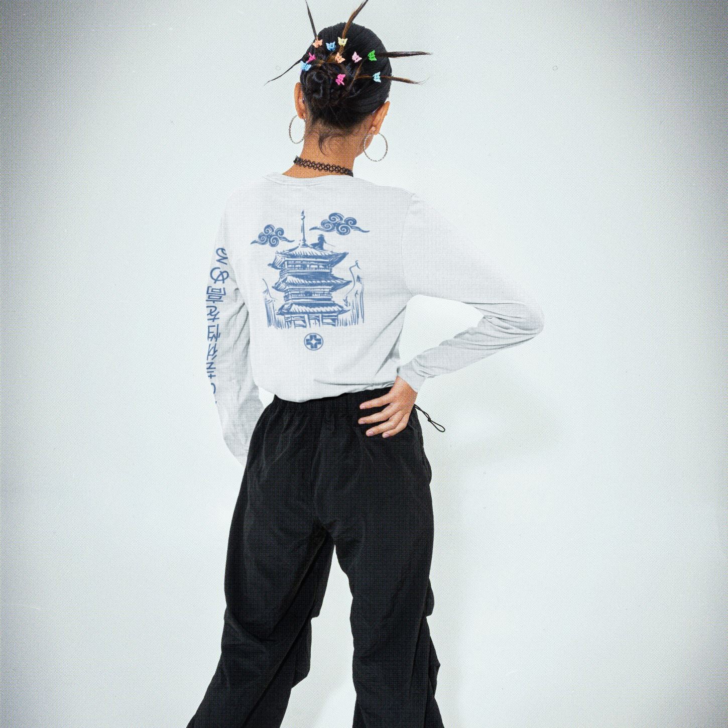 Katakana Long Sleeve Unisex Tee Saniderm Tattoo Aftercare