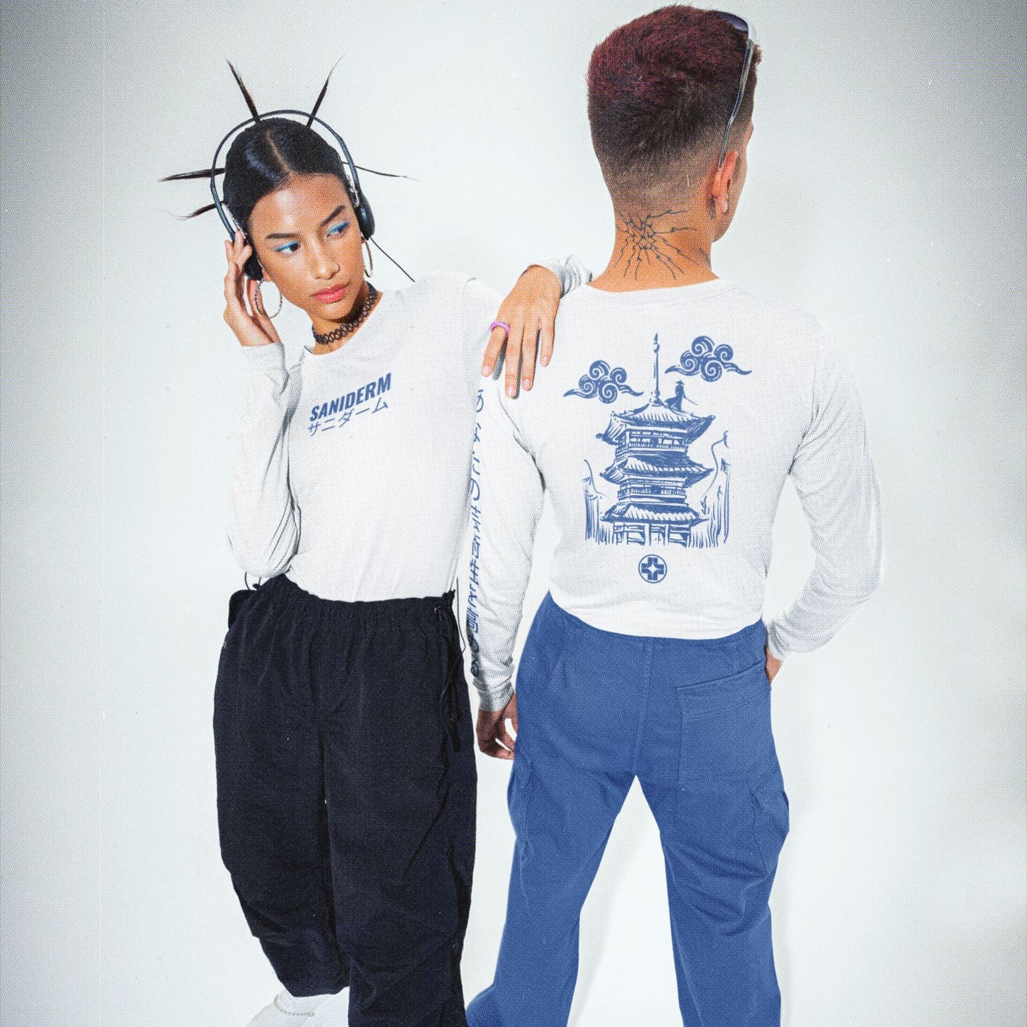 Katakana Long Sleeve Unisex Tee Saniderm Tattoo Aftercare