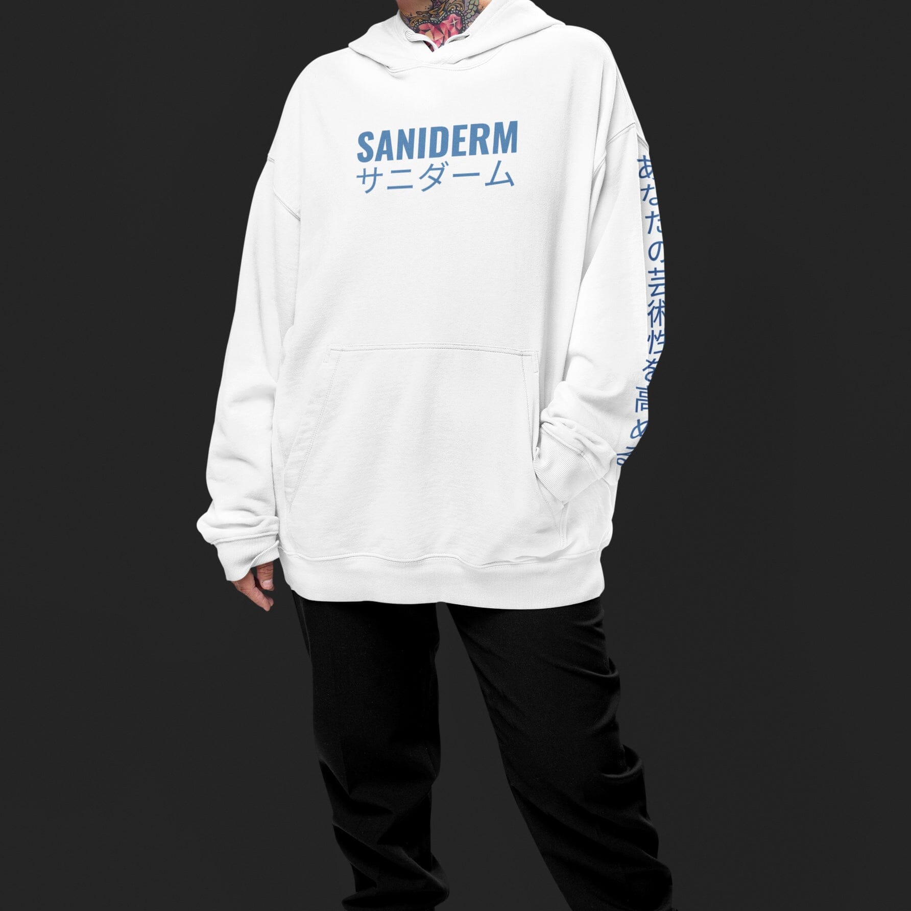Katakana Midweight Hoodie Saniderm Tattoo Aftercare