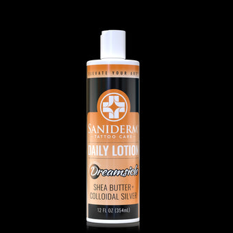 Naturally Scented Daily Tattoo Lotion (12.0 oz) Saniderm Tattoo Aftercare 