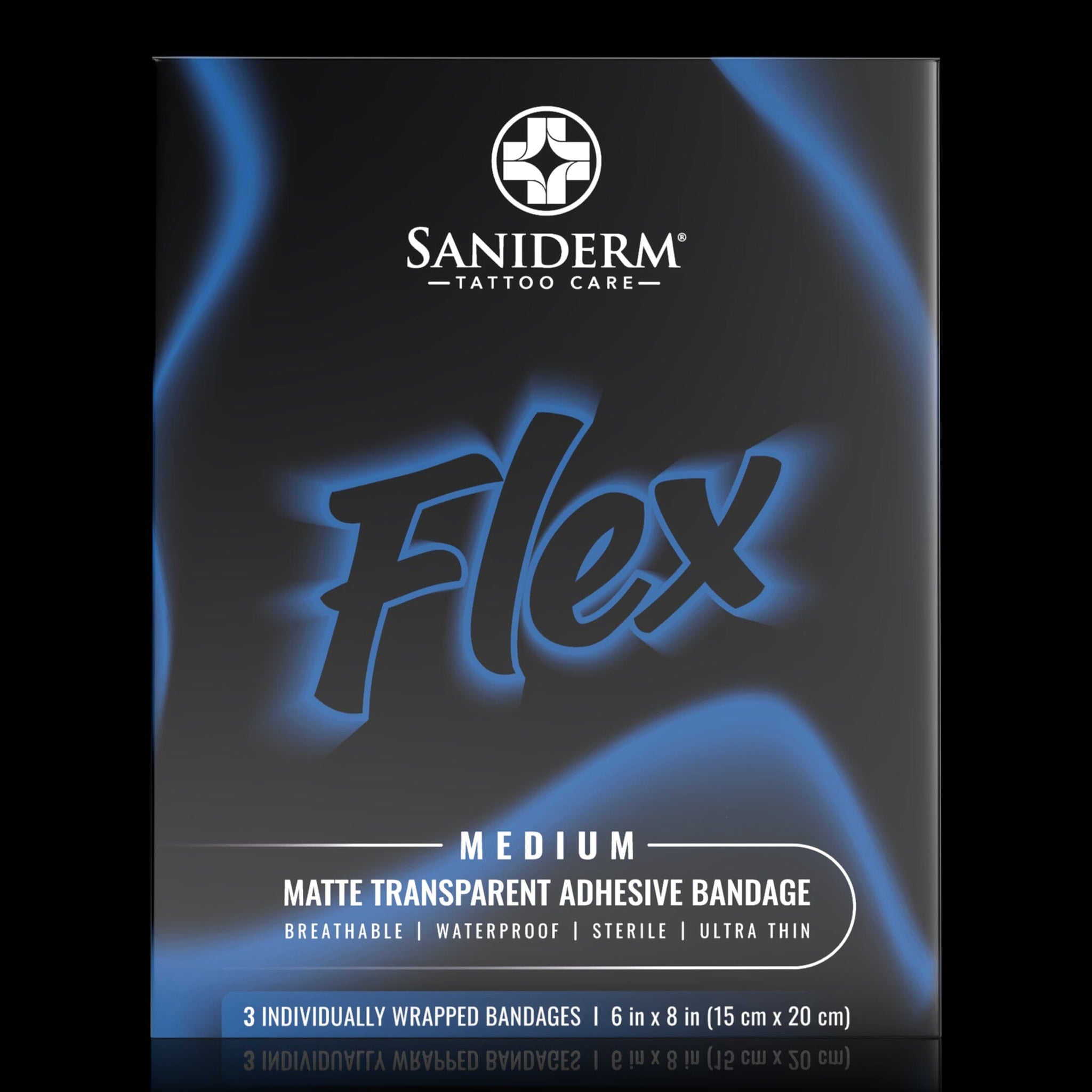 Flex Tattoo Bandage 3-Pack - Medium (6 in x 8 in) Personal Pack Saniderm Tattoo Aftercare 